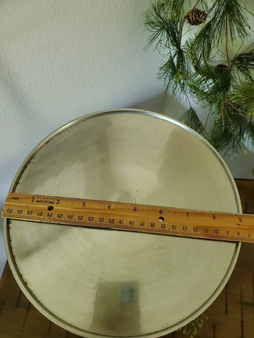 Global Views India Vintage Stainless Steel Pedestal Cake Stand Display Tazza